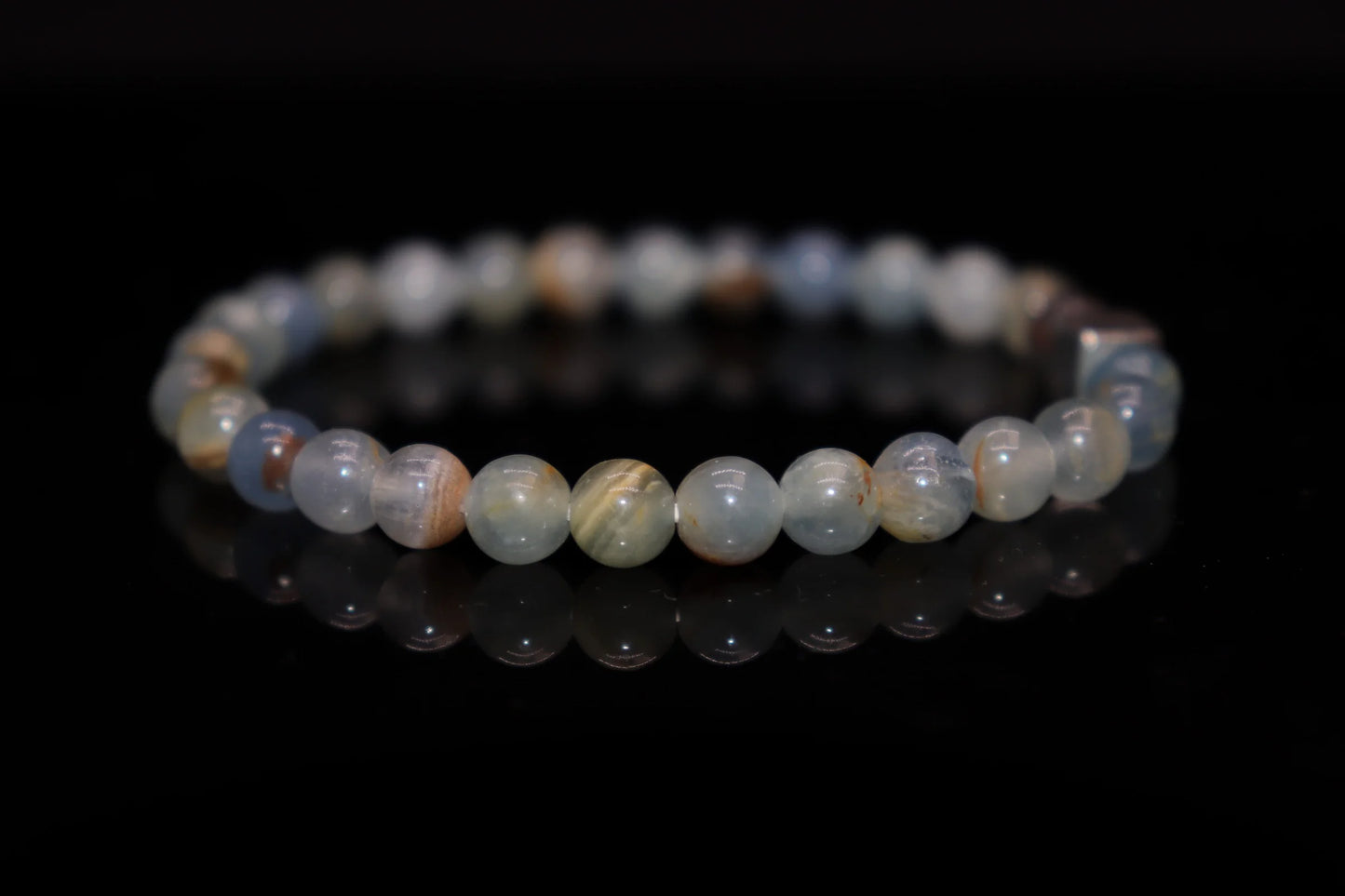 Calcite medieval alchemical stone of spiritual purification bracelet, used in ancient Egyptian mystic symbol writing for divine communication jewelry