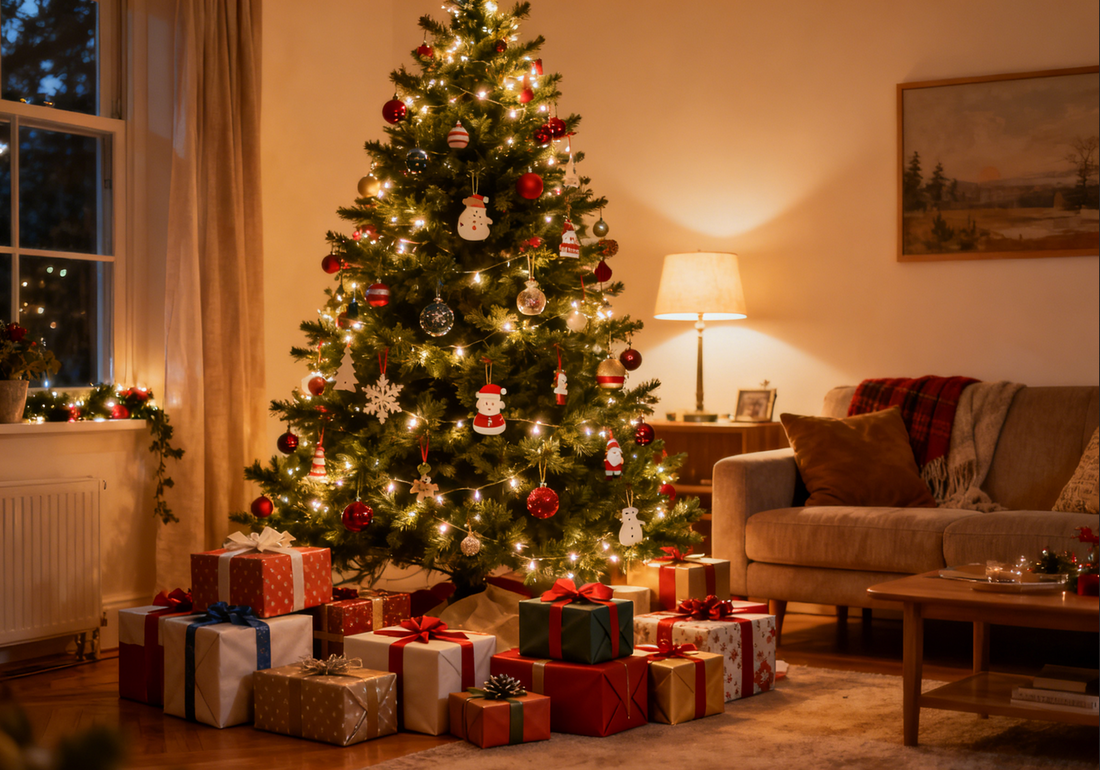 Under the Christmas tree are laden with all kinds of gifts during Christmas.