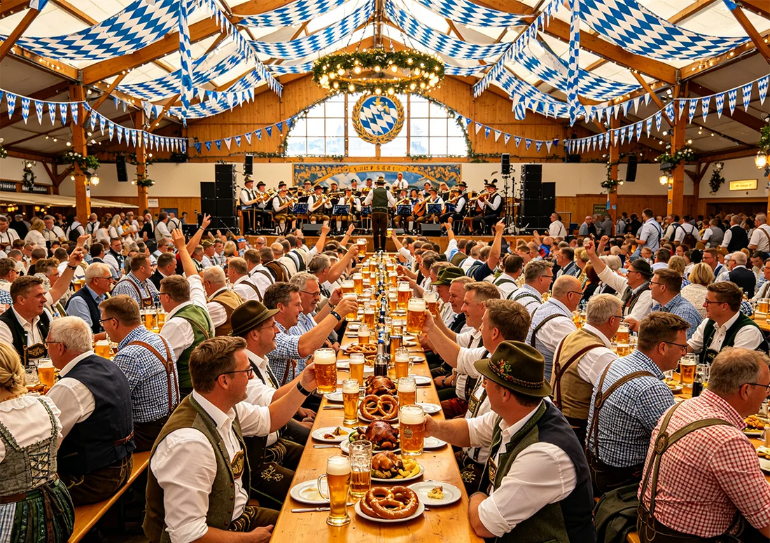 Inside the Oktoberfest beer tents in Munich Germany | Festival and cultural event photography for editorial and feature articles