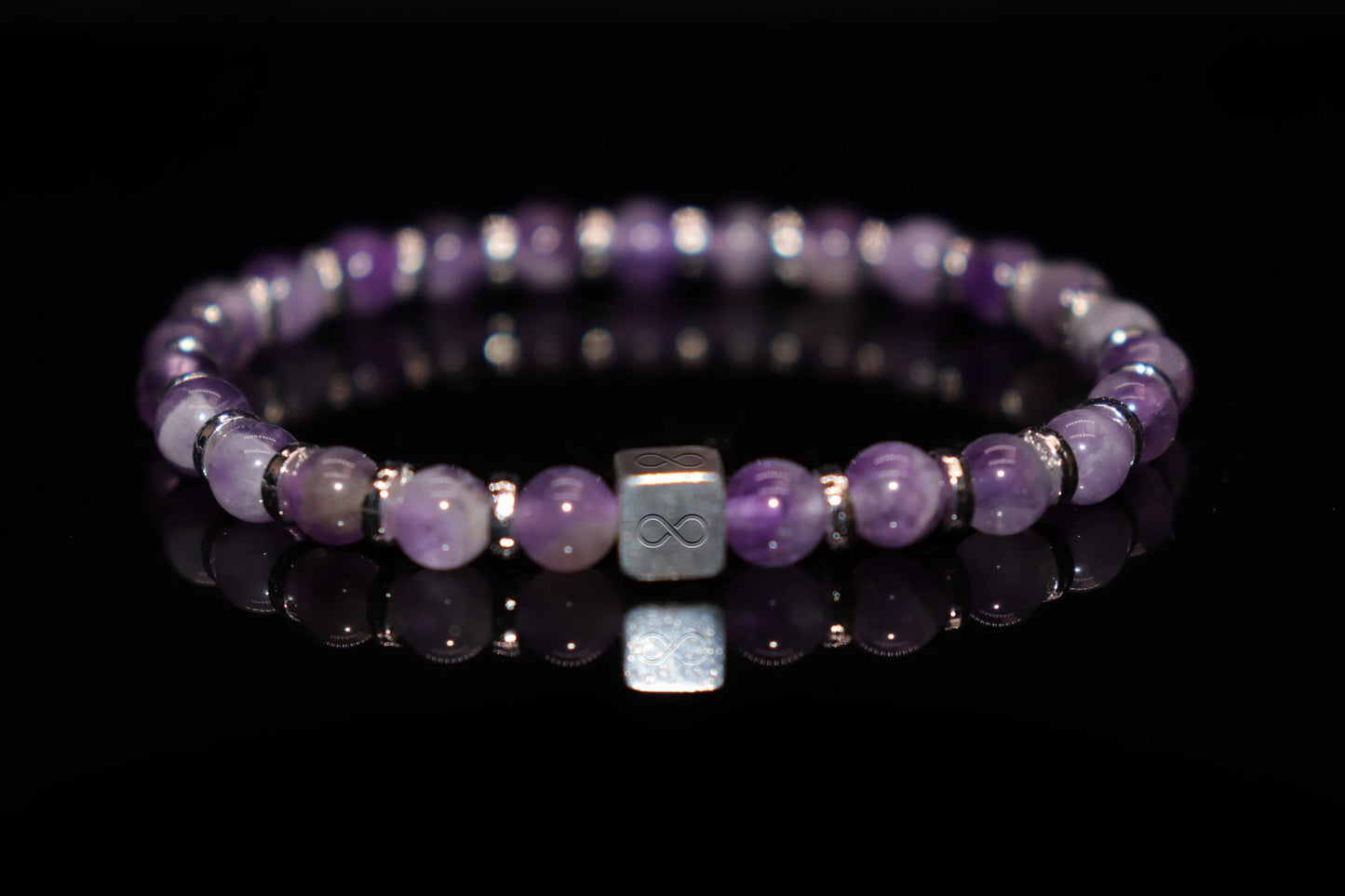 Amethyst bishop stone bracelet for crown chakra meditation, sacred Christian gemstone used in chalices and crosses, spiritual jewelry