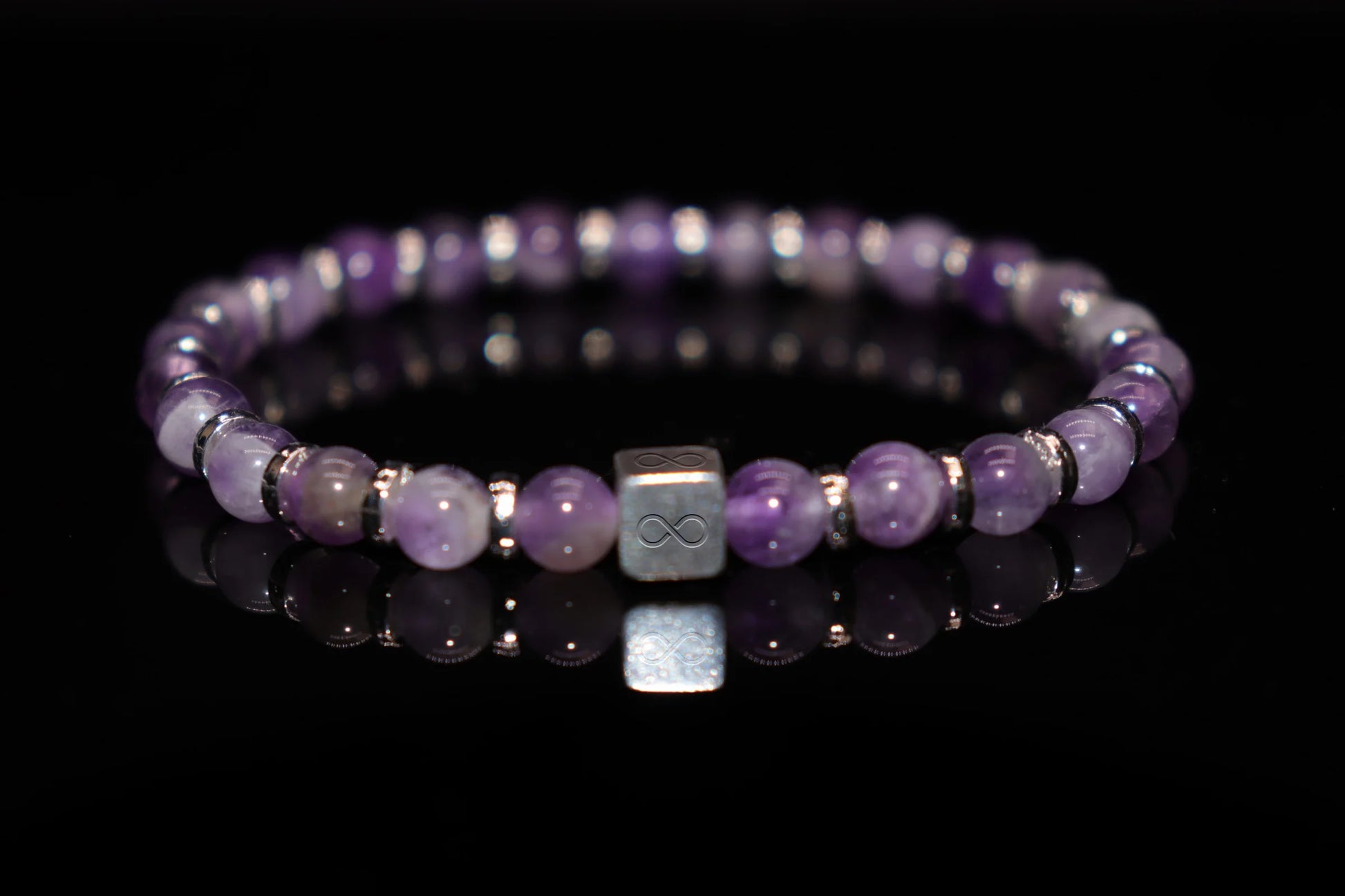 Amethyst bishop stone bracelet for crown chakra meditation, sacred Christian gemstone used in chalices and crosses, spiritual jewelry