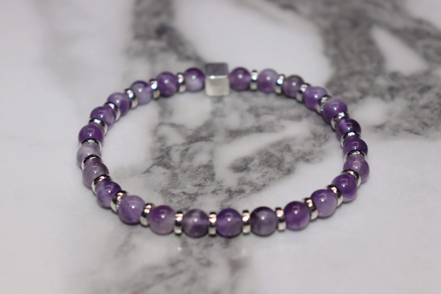 Amethyst silver bracelet inspired by ancient Greek Dionysus mythology, the legend of Amethyste turned to crystal, European royal gemstone jewelry