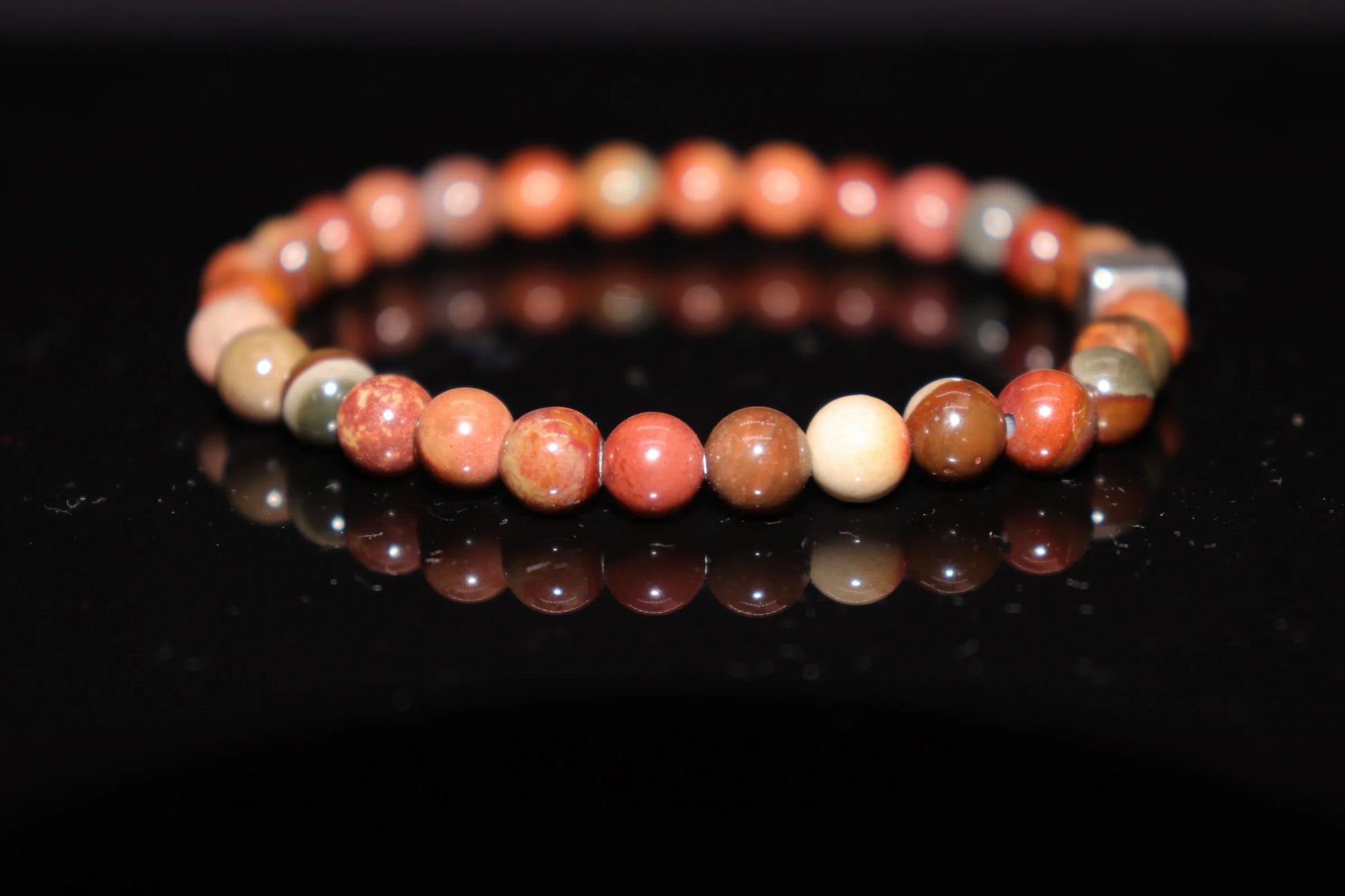 Petrified wood Native American ancestral wisdom stone bracelet, ancient texture containing timeless knowledge, tribal heritage gemstone jewelry
