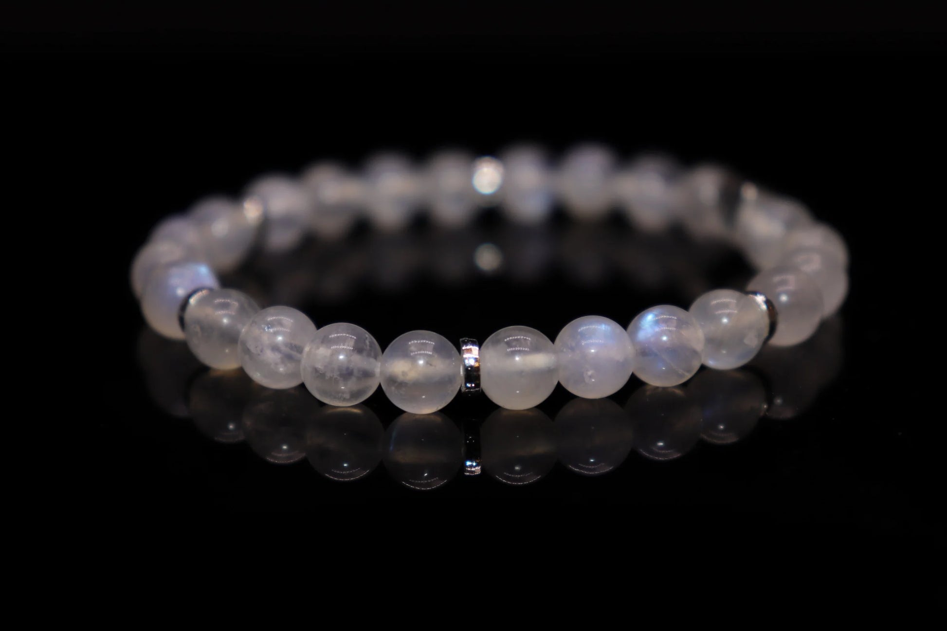 White moonstone Roman goddess Diana Selene solidified moonlight bracelet, divine feminine energy of love and wealth attraction, mythological jewelry